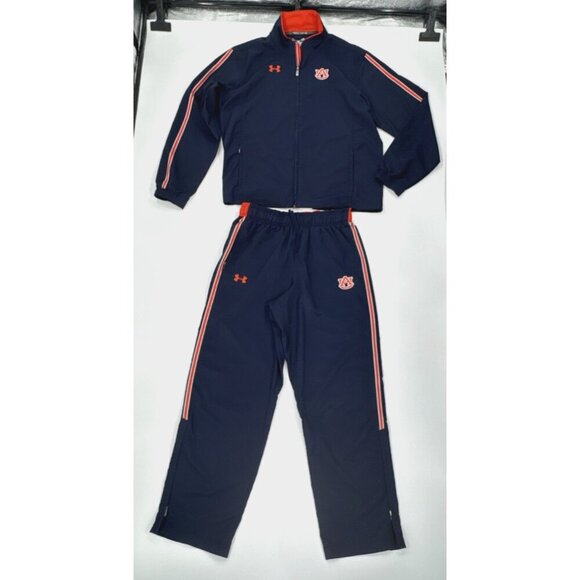 Auburn Tigers Under Armour Track Pants Jacket Outfit Mens Large Matching Set - Picture 1 of 16